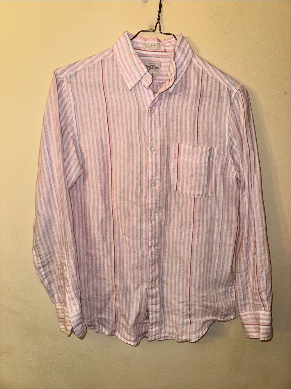 J Crew Men’s Linen Shirt, Slim Small